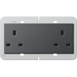 Gira 278228 Doppelsteckdose 2-fach British Standard 13 A mit Shutter in Anthrazit, passend für System 55 