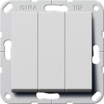 Gira 2830015 Gira Wippschalter 3-fach grau matt aus der Serie System 55 Programmübergreifend mit erhoehter 