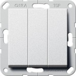 Gira 283026 Gira Wippschalter 3-fach Ausschalter in Aluminiumfarbe aus der Serie System 55 Programmübergreifend 