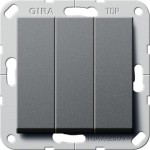 Gira 283028 Gira Wippschalter 3-fach Ausschalter in Anthrazit aus dem System 55 Programmübergreifend mit erhoehter 
