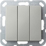 Gira 2830600 Gira Wippschalter 3-fach aus Edelstahl lackiert passend für System 55 Programmübergreifend mit erhöhtem 