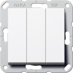 Gira 283203 Wippschalter 3-fach 10AX 250V mit Wippen Universal-Aus-Wechselschalter Reinweiß glänzend 