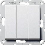 Gira 283226 Wippschalter 3-fach 10AX 250V mit Wippen Universal-Aus-Wechselschalter Farbe Alu 
