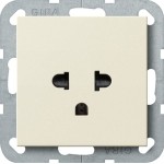 Gira 284001 Steckdose mit Schutzkontakt EURO-US 16 A 250 V~ in cremeweiß glänzend passend für System 55 