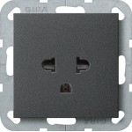 Gira 284028 Gira Steckdose mit Schutzkontakt EURO-US 16 A 250 V~ in Anthrazit, passend für System 55 
