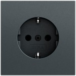 Gira 418873 Gira SCHUKO-Steckdose 16 A 250 V~ mit Schnellbefestigung, geerdetem Tragring und bruchsicherem 