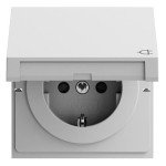 Gira 441476 Gira SCHUKO-Steckdose 16 A 250 V~ mit Klappdeckel und erhöhtem Berührungsschutz (Safety Plus) in Grau matt 