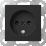 Gira 4422005 Dänische Steckdose 16 A 250 V~ mit erhöhtem Berührungsschutz, schwarz matt, kompatibel mit System 55 