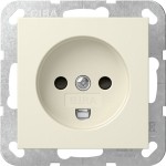 Gira 442201 Dänische Steckdose 16 A 250 V~ mit erhöhtem Berührungsschutz, cremeweiß glänzend, kompatibel mit System 55 