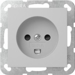 Gira 4422015 Dänische Steckdose 16 A 250 V~ mit erhöhtem Berührungsschutz (Safety Plus) in Grau matt lackiert 