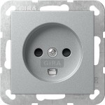 Gira 442226 Dänische Steckdose 16 A 250 V~ mit erhöhtem Berührungsschutz (Safety Plus) in Alu 