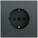 Gira 445373 Schuko-Steckdose 16 A 250 V~ mit erhöhtem Berührungsschutz, Schnellbefestigung und Anthrazit lackierter 