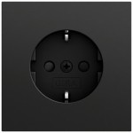 Gira 445374 Schuko-Steckdose 16 A 250 V~ mit erhöhtem Berührungsschutz, matt schwarz lackiert, Steckklemmen 