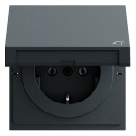 Gira 445473 SCHUKO-Steckdose 16 A 250 V~ mit Klappdeckel in Anthrazit lackiert. Tragring geerdet, Schnellbefestigung 