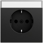 Gira 445774 SCHUKO-Steckdose 16 A 250 V~ mit Beschriftungsfeld in Schwarz matt lackiert, System 70 Programmübergreifend 