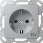 Gira 445826 Schuko-Steckdose 16A 250V mit Aufdruck 'EDV' System 55 Farbe Alu 