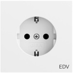 Gira 445872 SCHUKO-Steckdose 16 A 250 V~ mit EDV-Aufdruck in Reinweiß seidenmatt lackiert, mit stabilem Stahltragring 