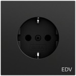 Gira 445874 SCHUKO-Steckdose 16 A 250 V~ mit EDV-Aufdruck, schwarz matt lackiert 