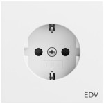 Gira 446172 Schuko-Steckdose 16 A 250 V~ mit Aufdruck EDV, erhöhtem Berührungsschutz und seidenmatter Reinweißlackierung 