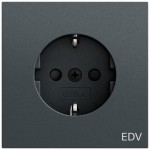 Gira 446173 SCHUKO-Steckdose 16 A 250 V~ mit Aufdruck EDV und erhöhtem Berührungsschutz Safety Plus in Anthrazit 