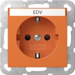 Gira 4462109 SCHUKO-Steckdose 16 A 250 V~ mit Beschriftungsfeld und erhöhtem Berührungsschutz (Safety Plus) in Orange 