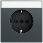 Gira 446273 SCHUKO-Steckdose 16 A 250 V~ mit Beschriftungsfeld und erhöhtem Berührungsschutz (Safety Plus) in Anthrazit 