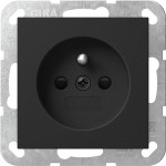 Gira 4485005 Steckdose 16 A 250 V~ mit Erdungsstift und erhöhtem Berührungsschutz (Safety Plus) in Schwarz matt 