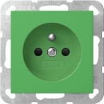 Gira 4485107 Steckdose 16 A 250 V~ mit Erdungsstift, erhöhtem Berührungsschutz (Safety Plus) und grün glänzender 