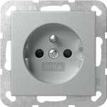 Gira 448526 Steckdose 16 A 250 V~ mit Erdungsstift und erhöhtem Berührungsschutz (Safety Plus) in Alu 