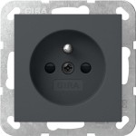Gira 448528 Steckdose 16 A 250 V~ mit Erdungsstift und erhöhtem Berührungsschutz, passend für System 55 Anthrazit 