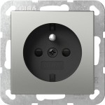 Gira 4485600 Steckdose 16 A 250 V~ mit Erdungsstift und erhöhtem Berührungsschutz (Safety Plus) aus Edelstahl für System 