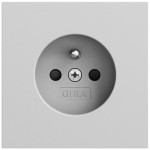 Gira 448576 Steckdose 16 A 250 V~ mit Erdungsstift und erhöhtem Berührungsschutz Safety Plus, grau matt lackiert 