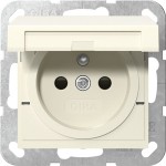 Gira 448801 Steckdose 16 A 250 V~ mit Klappdeckel, erhöhtem Berührungsschutz (Safety Plus) und Erdungsstift in cremeweiß 