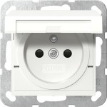 Gira 448803 Steckdose mit Erdungsstift 16 A 250 V~, Klappdeckel und erhöhtem Berührungsschutz (Safety Plus) in Reinweiß 