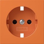 Gira 4921109 Abdeckung für Schuko-Steckdose 16A 250V mit erhöhten Berührungsschutz (Shutter) mit oranger Abdeckung und Aufdruck 'ZSV' (zusätzliche Sicherheitsversorgung) Orange glänzend 