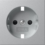 Gira 492126 Abdeckung für Schuko-Steckdose 16A 250V mit erhöhten Berührungsschutz (Shutter) System 55 Farbe Alu 