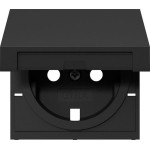 Gira 4922005 Abdeckung für SCHUKO-Steckdose mit Klappdeckel in Schwarz matt, passend für System 55 