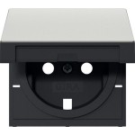 Gira 4922600 Abdeckung passend für Gira SCHUKO-Steckdose 16 A 250 V~ mit Klappdeckel aus Edelstahl, System 55 