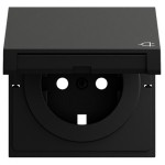 Gira 492274 Abdeckung für SCHUKO-Steckdose 16 A 250 V~ mit Klappdeckel in Schwarz matt lackiert (Ersatzteil) (Zubehör) 
