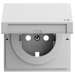 Gira 492276 Abdeckung für SCHUKO-Steckdose 16 A 250 V~ mit Klappdeckel in Grau matt lackiert (Ersatzteil) (Zubehör) 