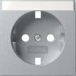 Gira 494726 Abdeckung für Schuko-Steckdose 16A 250V mit Beschriftungsfeld System 55 Farbe Alu 