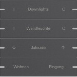 *** Gira 5034928 Wippenset 4-fach individuell für Tastsensor 4 Anthrazit (lackiert) (Bitte denken Sie an die Gira-Konfiguration!) 