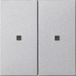 Gira 510726 RF Bedienaufsatz 2-fach für KNX zur Steuerung von System 3000 Einsätzen und entfernten KNX Geräten Alu 