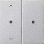 Gira 510826 RF Multi Bedienaufsatz 2-fach mit Pfeilsymbolen für KNX zur Steuerung von System 3000 Einsätzen Alu 