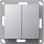 Gira 517826 Batteriebetriebener RF Wandsender 2fach für KNX mit USB Micro Typ B Schnittstelle Alu 