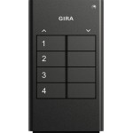 Gira 535410 Batteriebetriebener eNet Funk Handsender mit 4 Tasten, je zwei Tasten pro Kanal Anthrazit 
