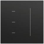 Gira 536574 Touchaufsatz System 3000 in Schwarz matt lackiert mit LED-Statusanzeige, speicherbaren Helligkeitswerten 