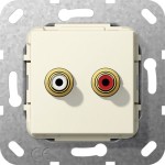 Gira 563101 Einsatz Cinch Audio Kupplung Cremeweiß glänzend 