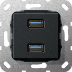 Gira 568410 Einsatz USB 3.0 Typ A 2-fach Kupplung Schwarz matt 