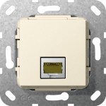 Gira 569501 Einsatz Modular Jack RJ45 Cat. 6A 10 Gbit-Ethernet Kupplung Cremeweiß glänzend 